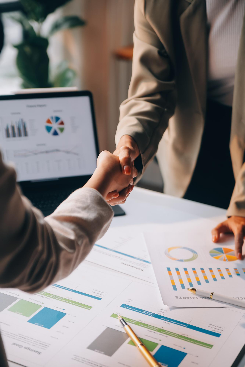 A handshake confirming a marketing engagement